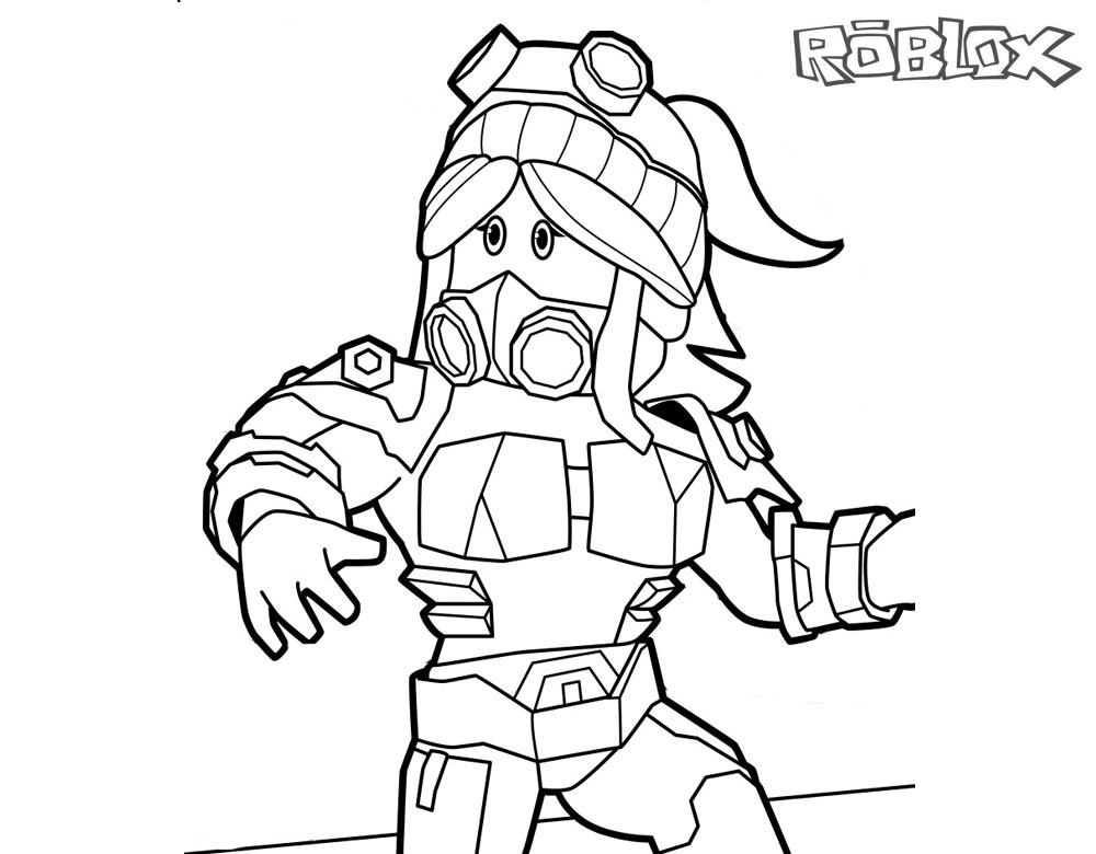 Online coloring book: Coloring page roblox girl in pony
